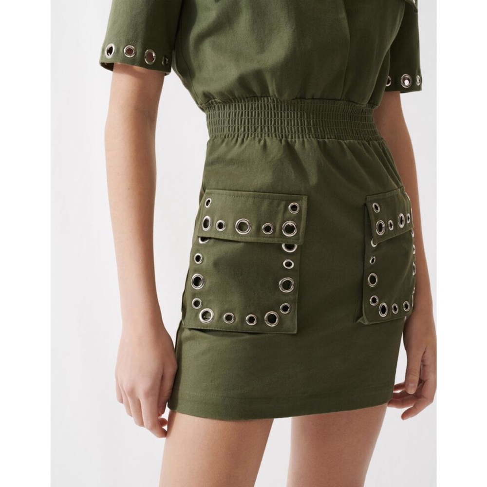 Maje Khaki Safari Style Dress